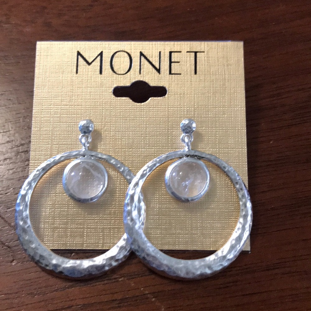 Monet Silver Tone Earring
